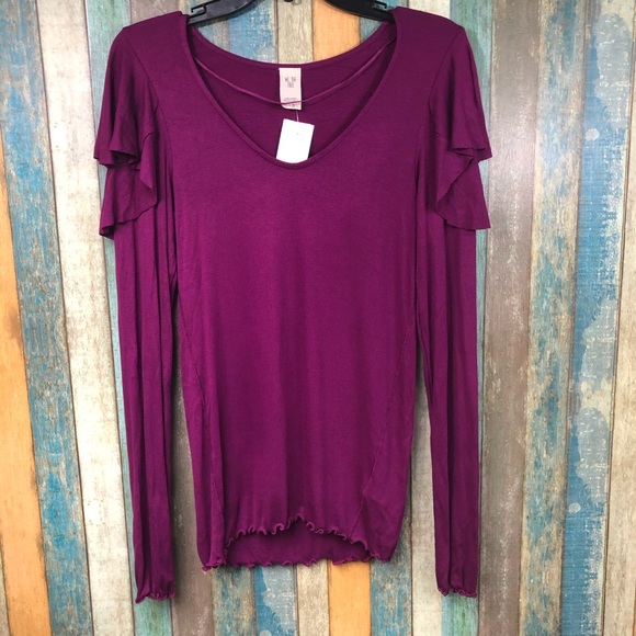 Free People On Rewind Ruffle Long Sleeve Blouse - Picture 3 of 4